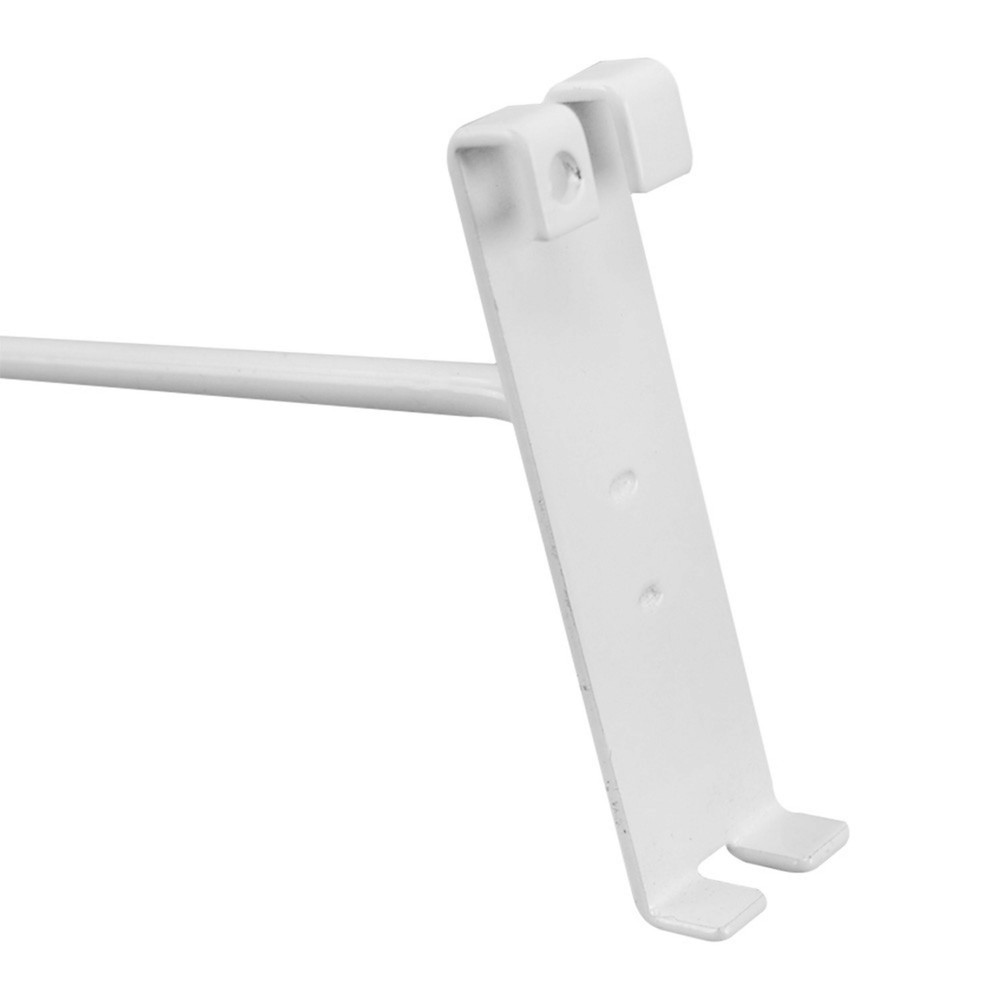10 Pc GLOSS WHITE 6" Long Gridwall Hooks Grid Panel Display Wire Metal Hanger