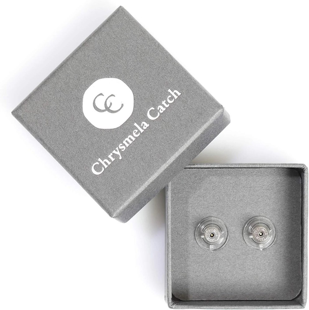 Secure Locking Earring Backs in Platinum - Hypoallergenic with Support Disc