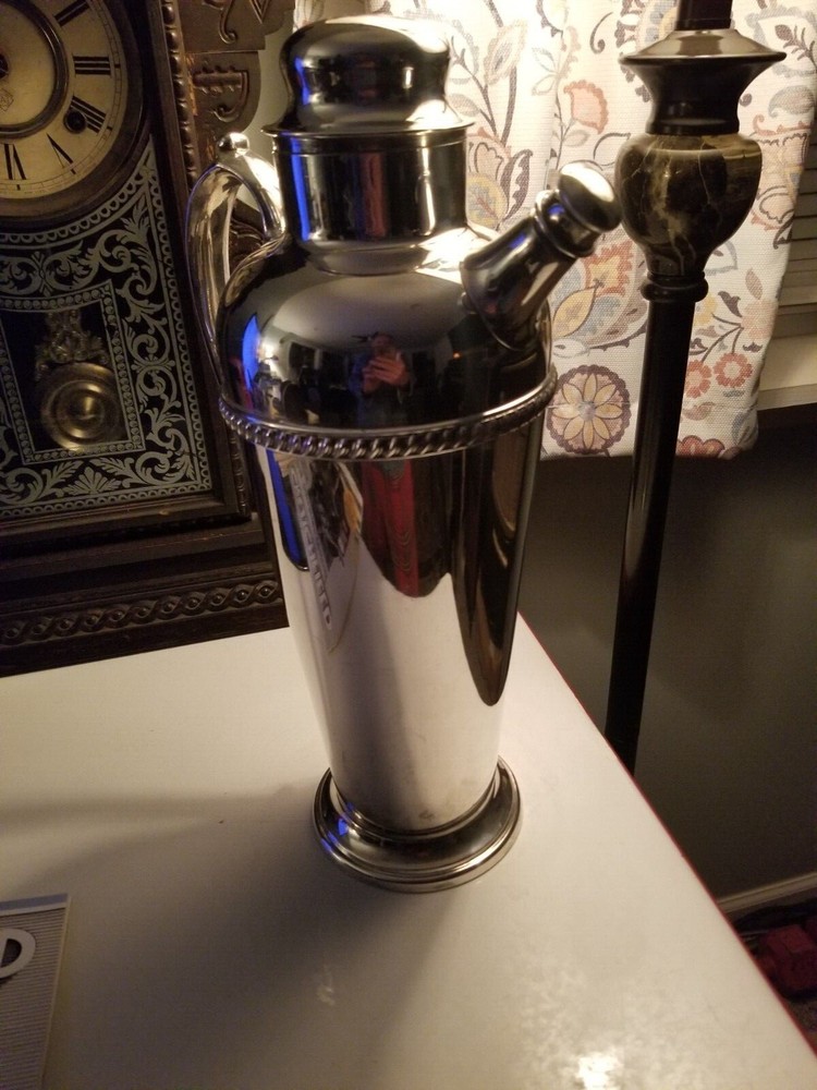  Silver Plated Cocktail Shaker Crescent Silverware MFG Co 1930s