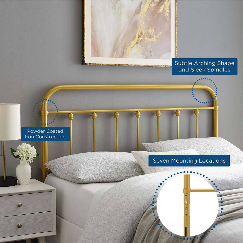 Sage Gold Twin Metal Headboard