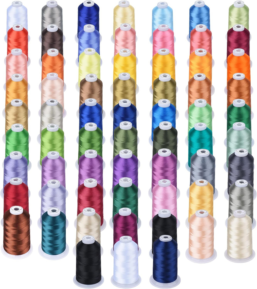 5500Yds X 66 Spools Embroidery Thread – 5000M High-Yardage 40WT Trilobal Polyest