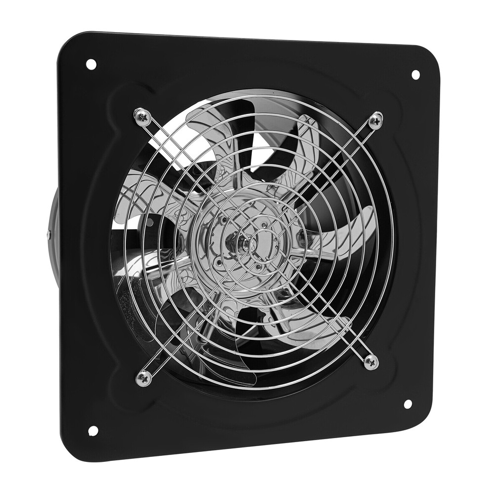 8" Wall-Mounted Exhaust Fan with Backdraft Damper for Kitchen Ventilation