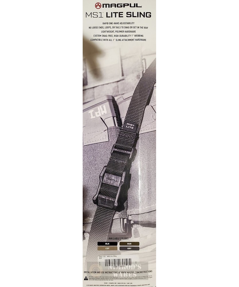 Magpul MS1 LITE SLING Compact Light Adjustable Black MAG1312-BLK FAST SHIP