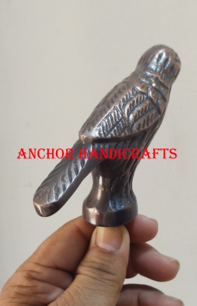 Collectable Handmade Solid Antique Brass Bird Designer walking stick Handle
