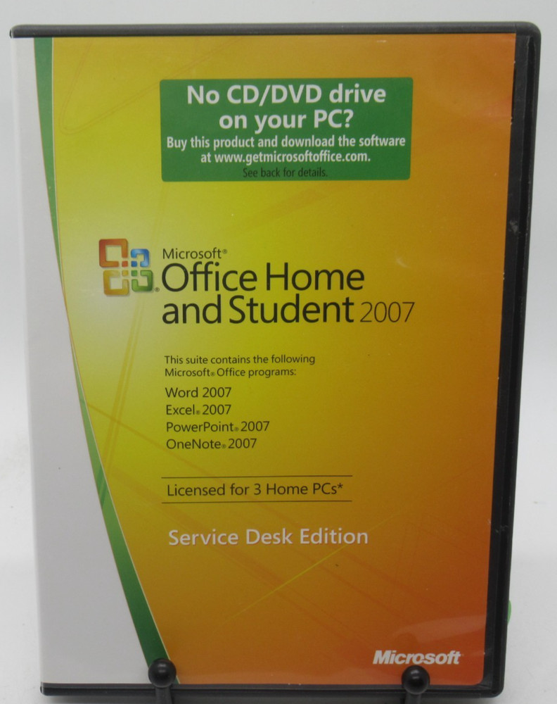 MICROSOFT OFFICE HOME & STUDENT- SERVICE DESK ED. 2007 CD & PROD.KEY, WIN XP