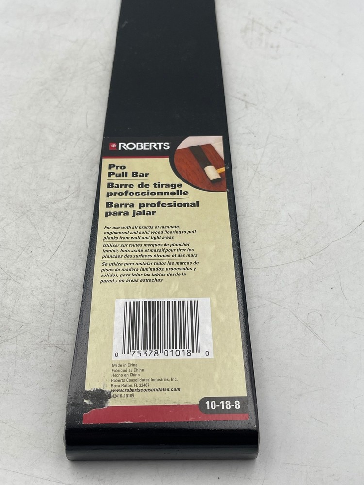 Roberts Pro Pull Bar Flooring Tool Black 10-18-8 Laminate Pullbar Hand Tool