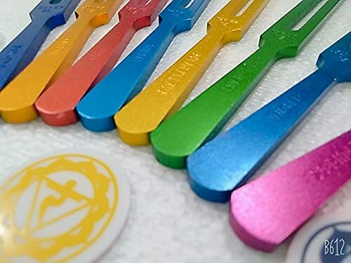 Color Chakra 8 Tuning Fork with Extra Large Handel + Activator + sign