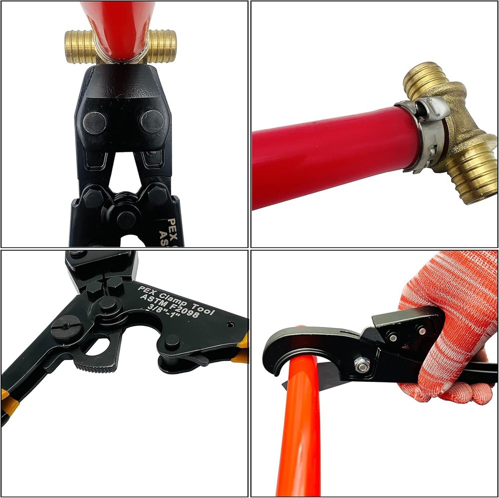 PEX Pipe Clamp Cinch Tool Kit Crimping Tool Crimper for Stainless Steel w/ Case