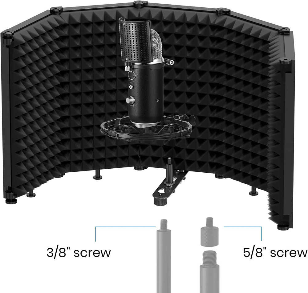 Microphone Insulation Sound Insulation Sound Shield Isolation, 5 Sides Microphon