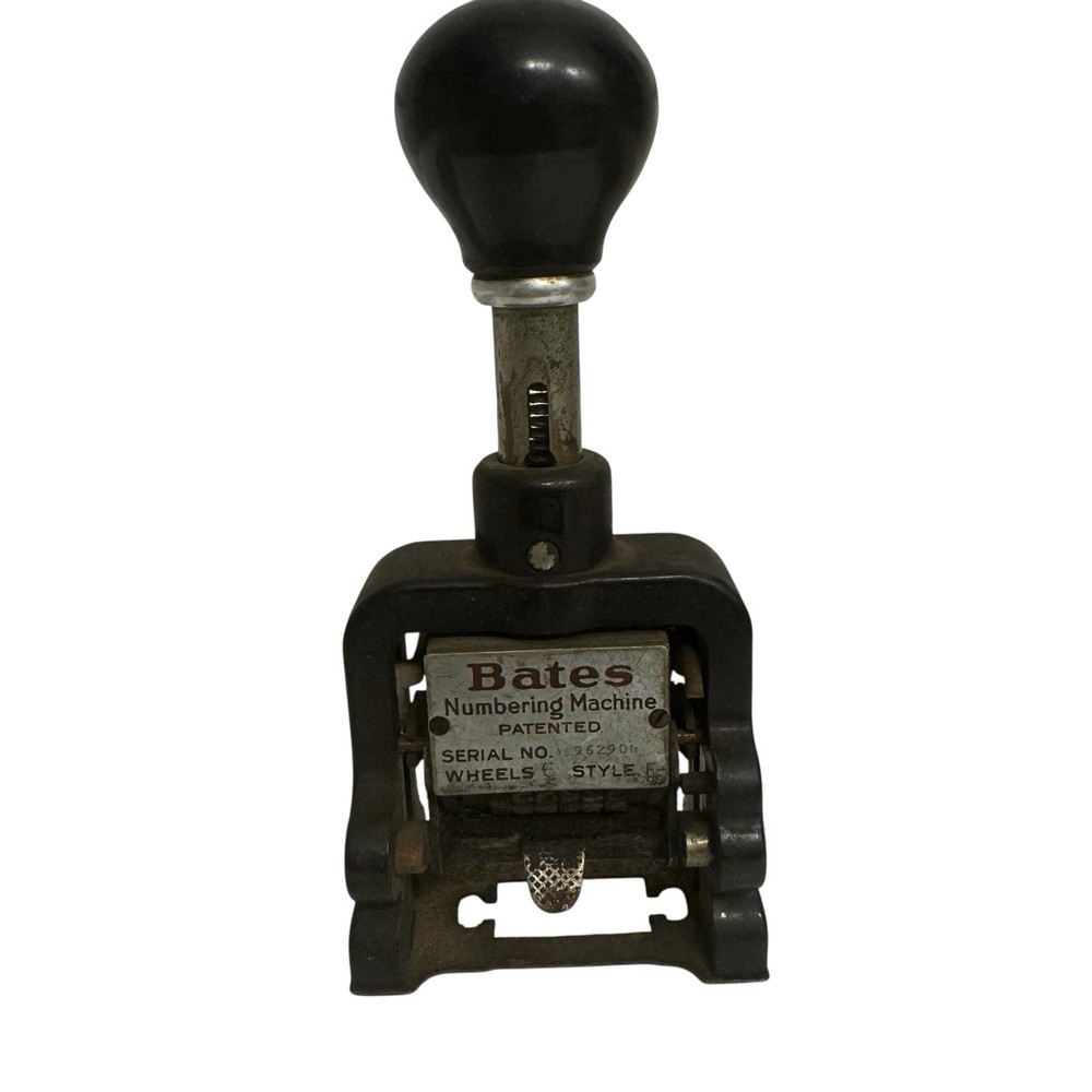Bates Numbering Machine~Stamp Consecutive Duplicate Triplicate Repeat 6Wheel Vtg