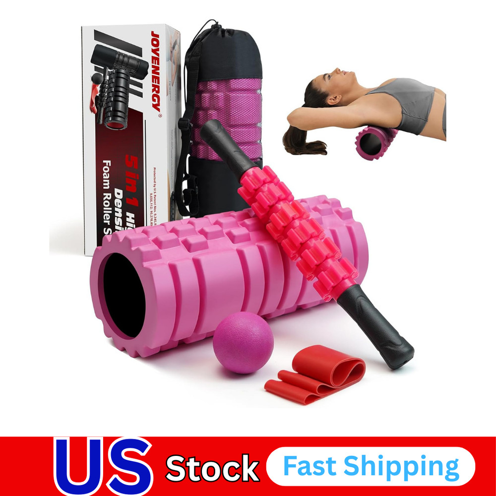5 in 1 Foam Roller Set, Trigger Point Foam Roller Patented, Massage Stick, Mass