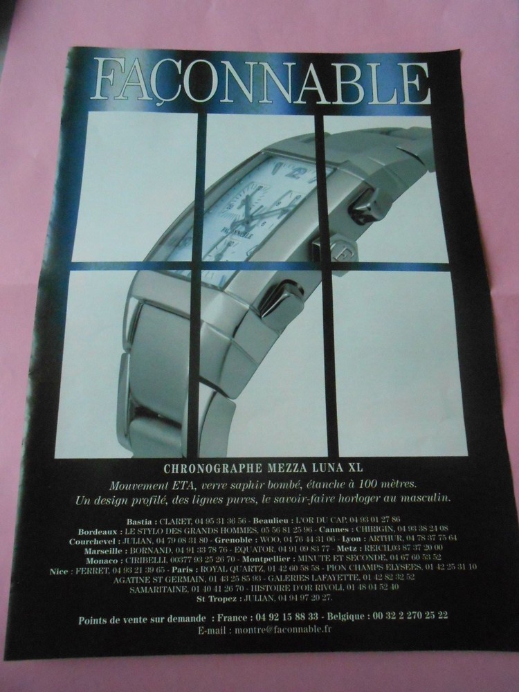 Advertising 2001 Mezza Luna Chronograph Shapeable Watch XL