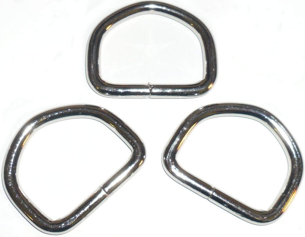 TOP QUALITY 41MM SOLID METAL IRON WELDED SILVER D RING BUCKLES FOR WEBBING ETC