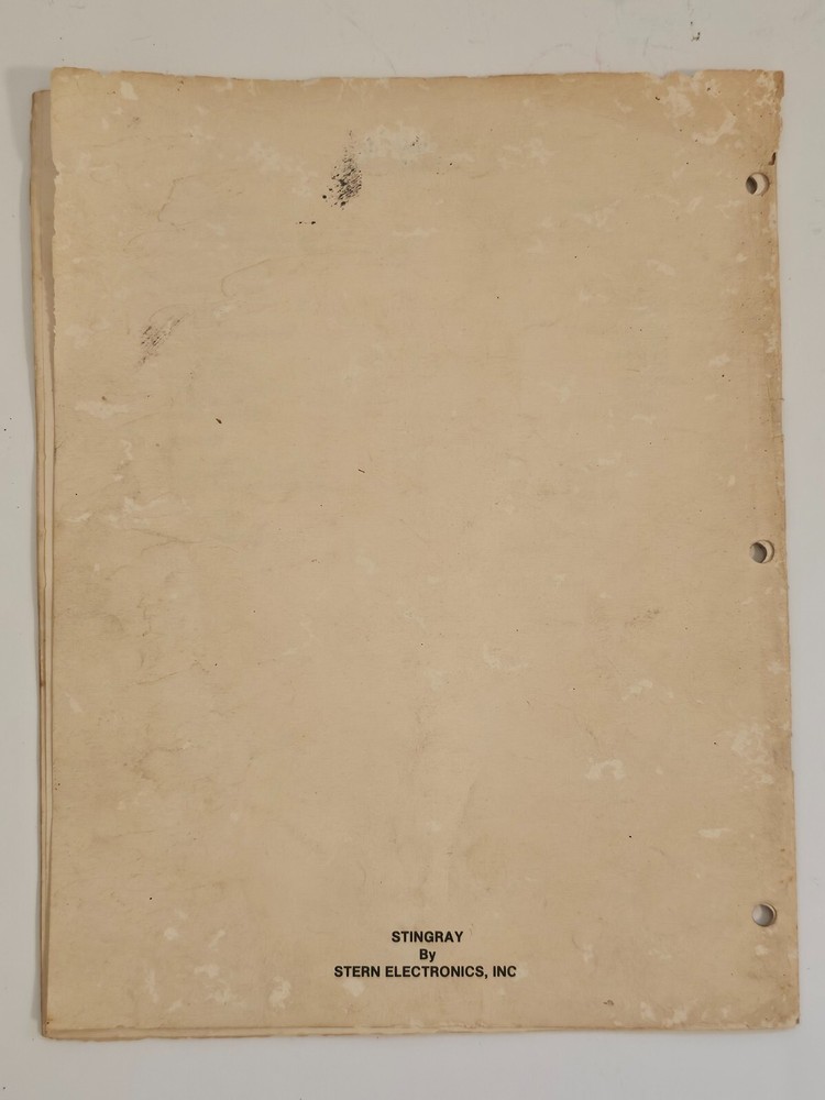 STERN ELECTRONICS STINGRAY PINBALL OPERATION MANUAL