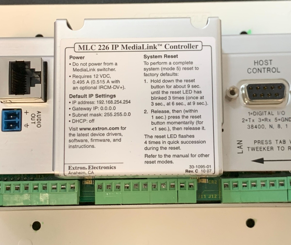 Extron MLC 226 IP DV+ - White MediaLink Controller - USED