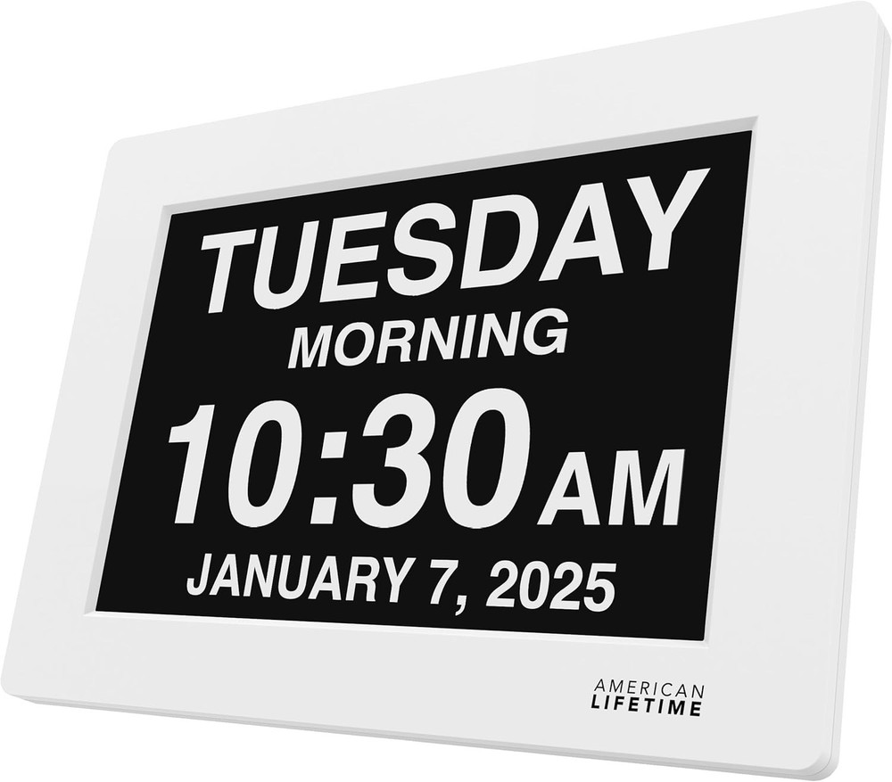 Wall Mounted Digital Clock for Seniors - Easy Read with Multi-Language Support