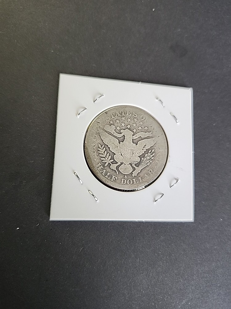 1905-S Barber Half Dollar In About Good Condition