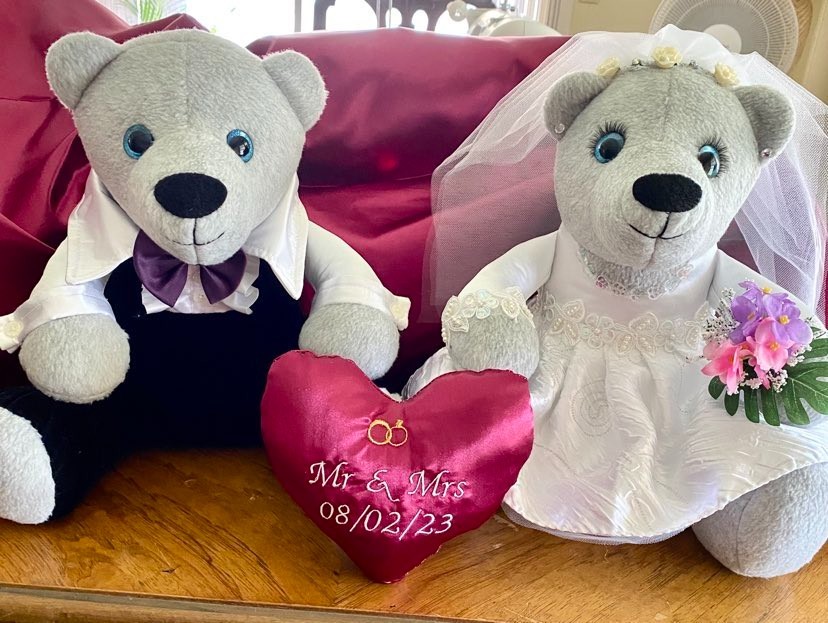 Wedding Memory Bears Keepsake gift Personalized