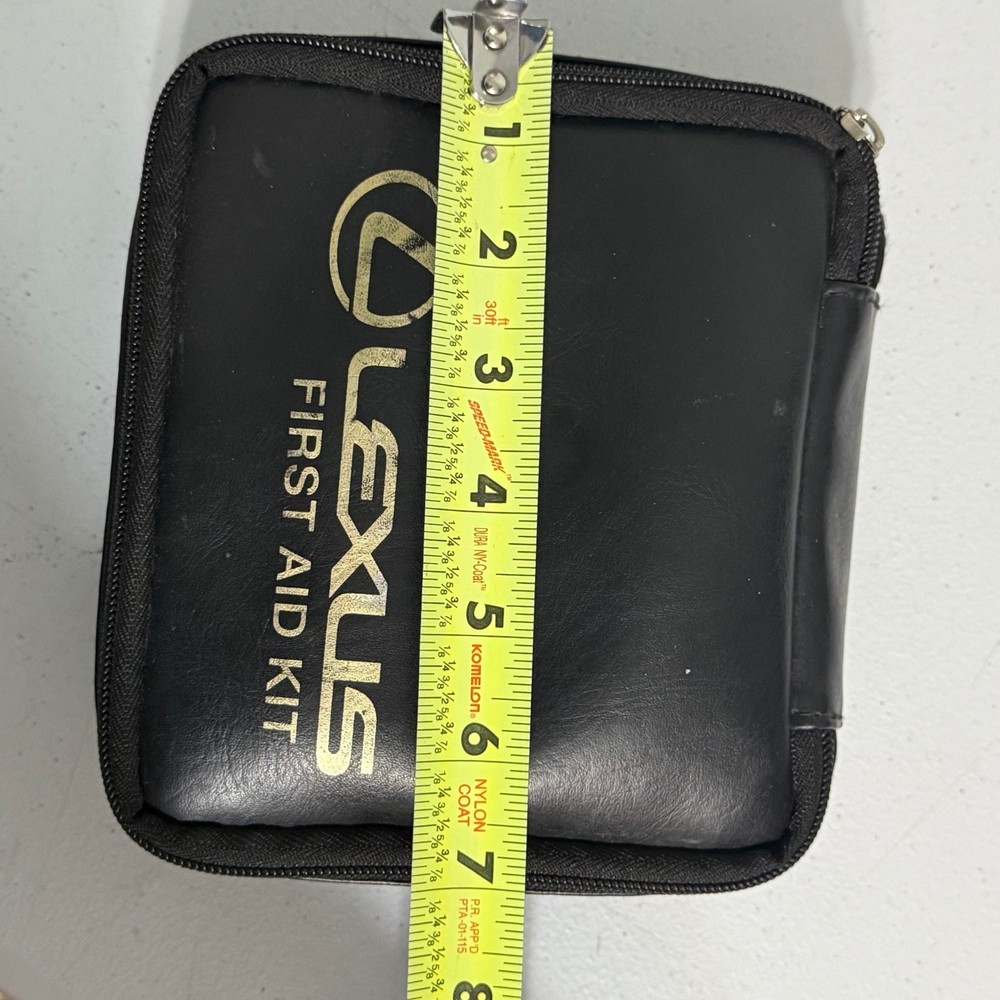 ORIGINAL LEXUS BLACK LEATHER FIRST AID KIT CASE VELCRO