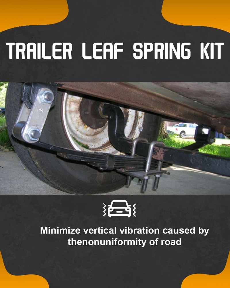 Trailer Leaf Spring Kit 3500lb Single Trailer Axle 4 Leaf Spring Kit with U-B...