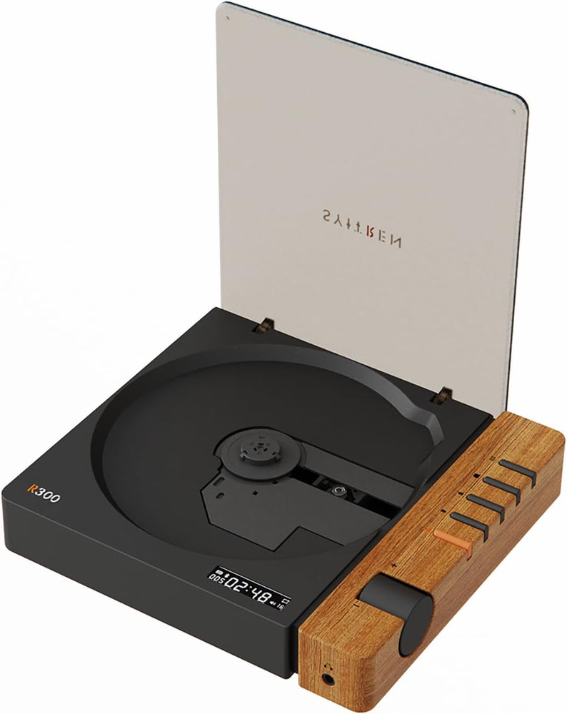 CD Player Portable Bluetooth Desktop Retro for Home, Rechargeble Battery