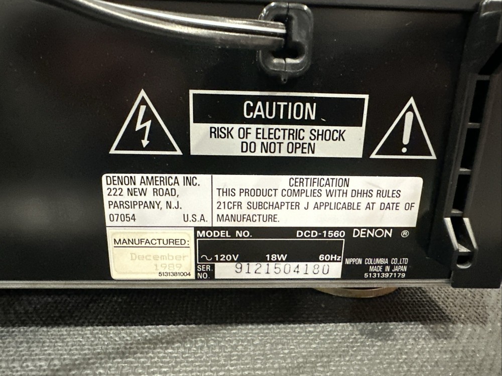 DENON DCD-1560 CD Player Real 20 Bit Lambda DAC