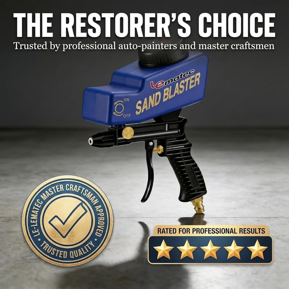 Professional Sand Blaster Gun for Rust & Paint Removal - 90 PSI 4 CFM Optimized
