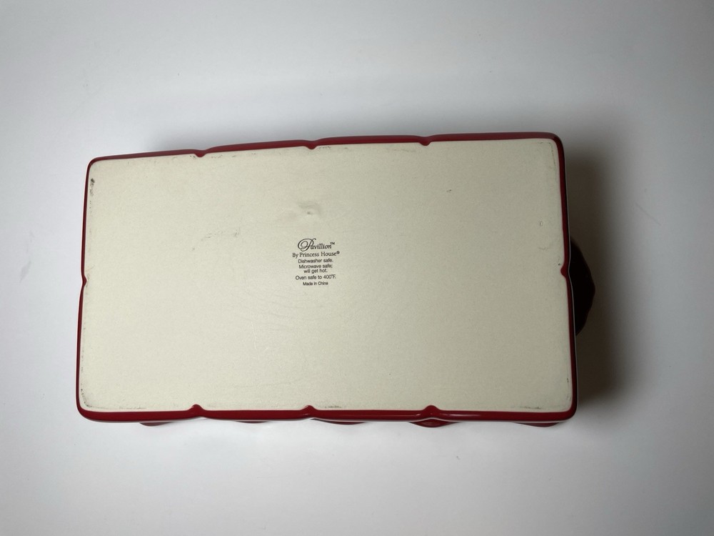 Princess House Pavillion Berry Red 12” Rectangular Baker