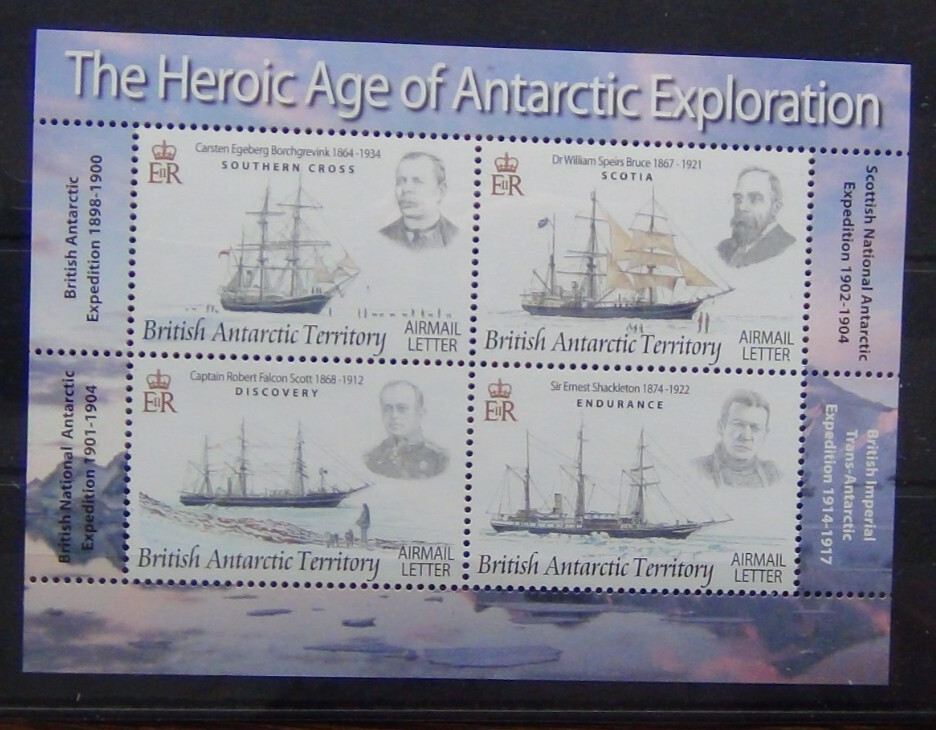 British Antarctic Territory 2008 Explorers and Ships Miniature Sheet MNH