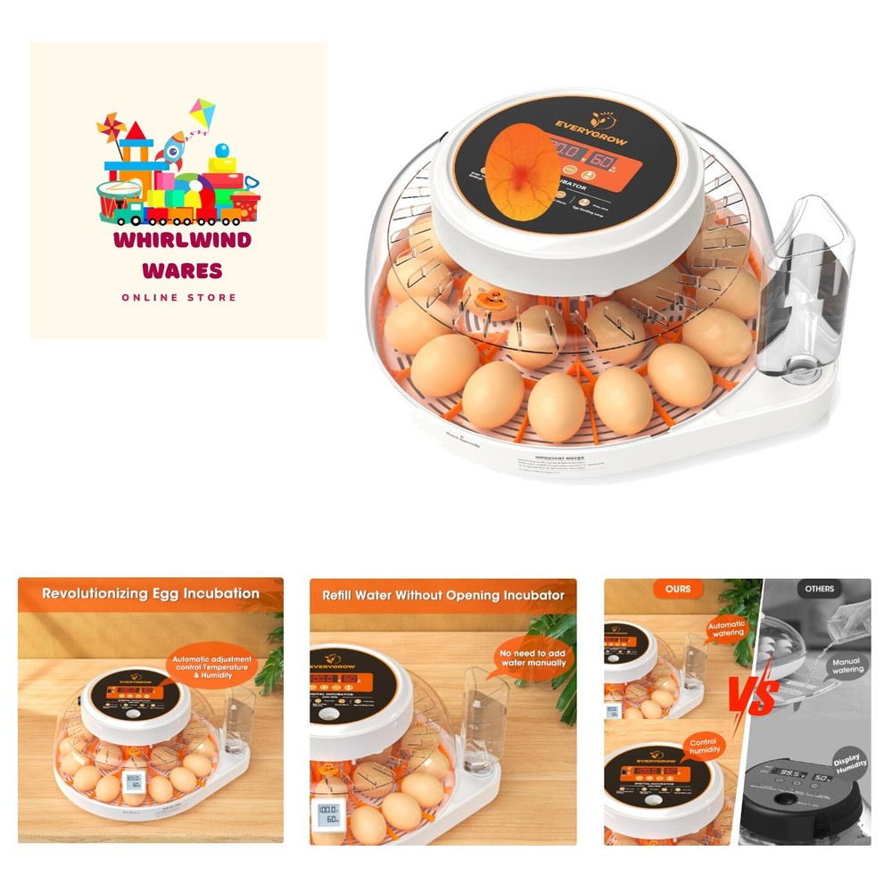 Incubators for Hatching Eggs, 22 Eggs Smart Incubator with Automatic Egg Turning