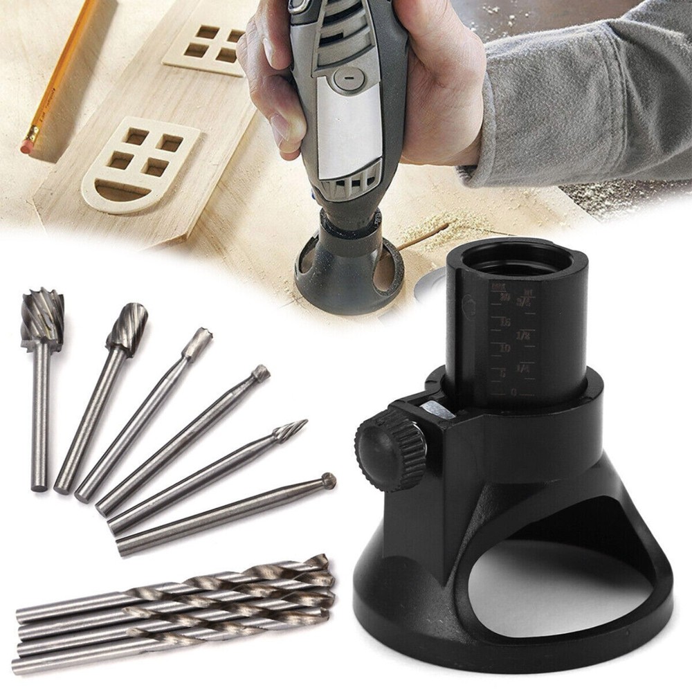 Dremel Rotary Multi Tool Cutting Guide HSS Router Drill Bits Set Attachment Kit