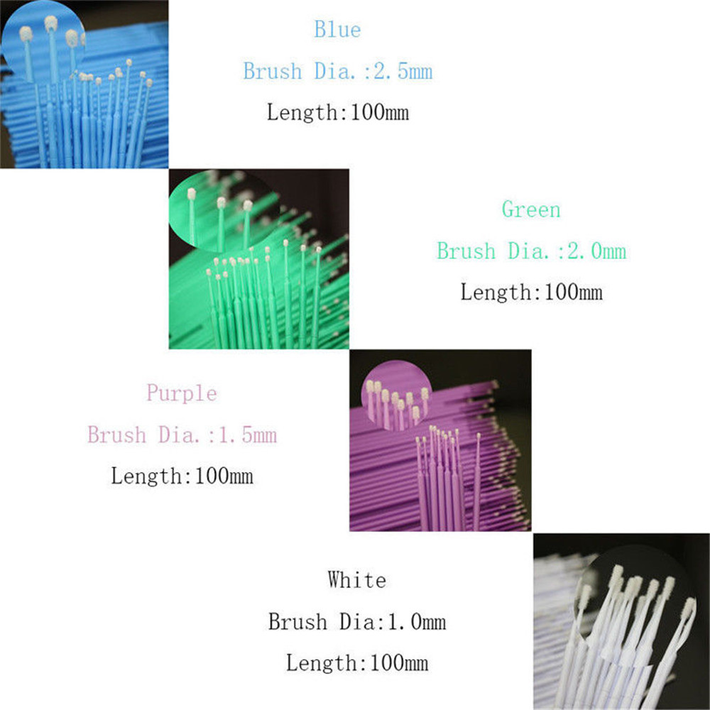 100 Pcs Dental Disposable Material Micro Brush Tooth Applicator Cylinder/Fine