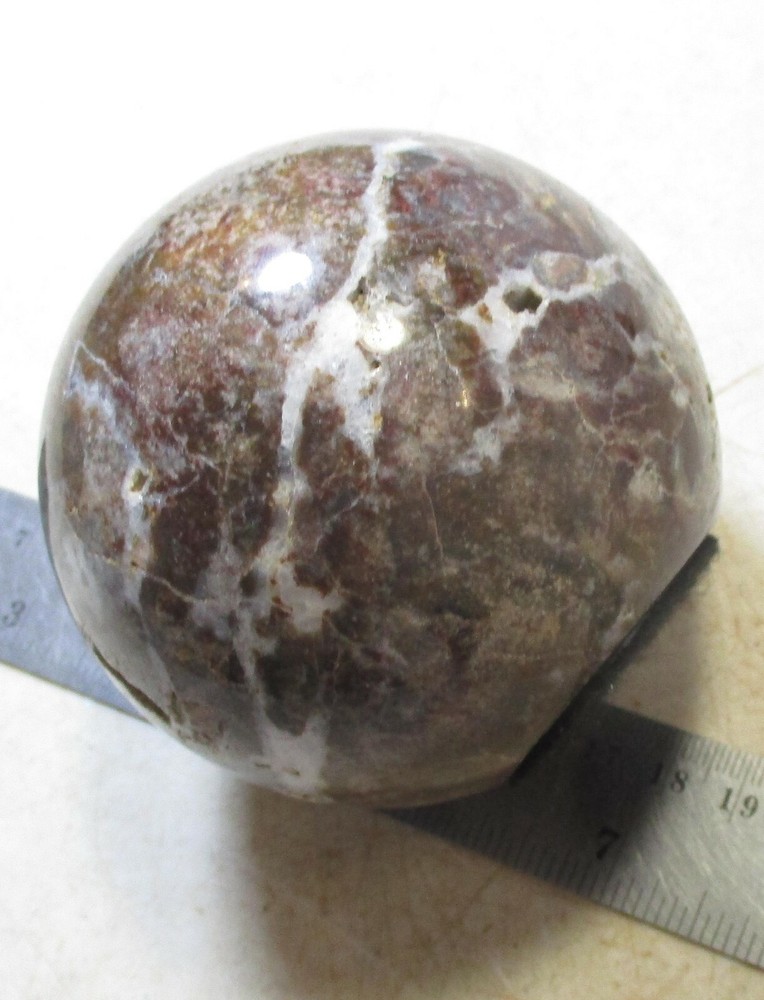 Agate in Calcite Flat Bottom Sphere 82mm for Home Decor 4212