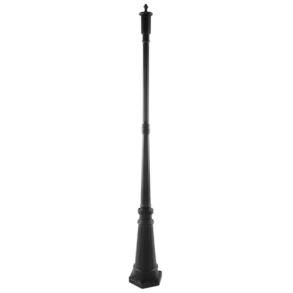 3-Head Black Outdoor Post Light