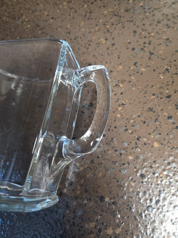 Vintage MCM Small Rectangular Clear Glass Pitcher- Small Scratch