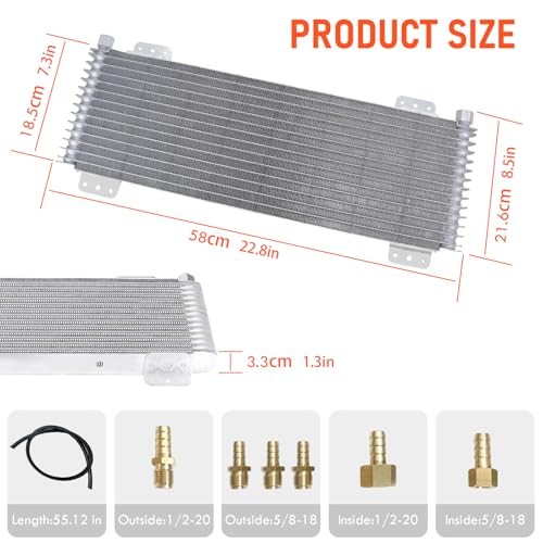 Low Pressure Drop 40k Transmission Oil Cooler With Mounting Hardware