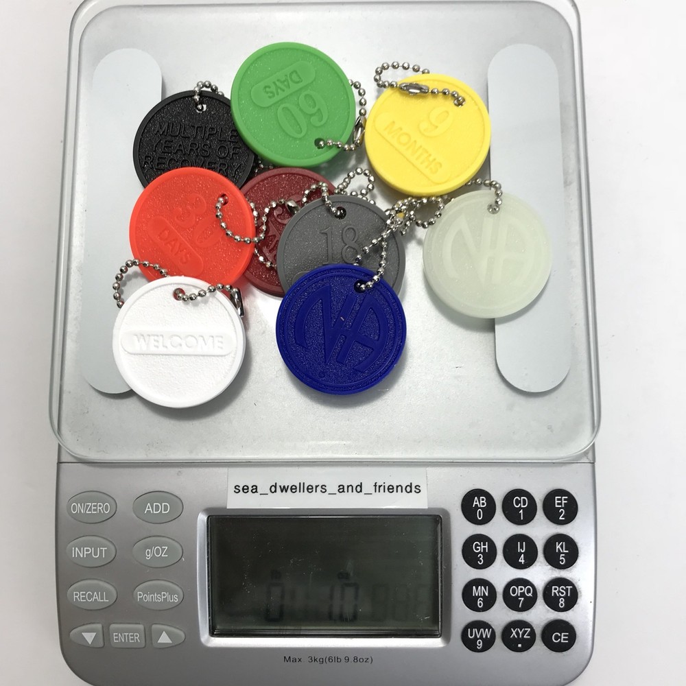 NARCOTICS ANONYMOUS NA CHIP TAG Recovery Just For Today 9 Piece