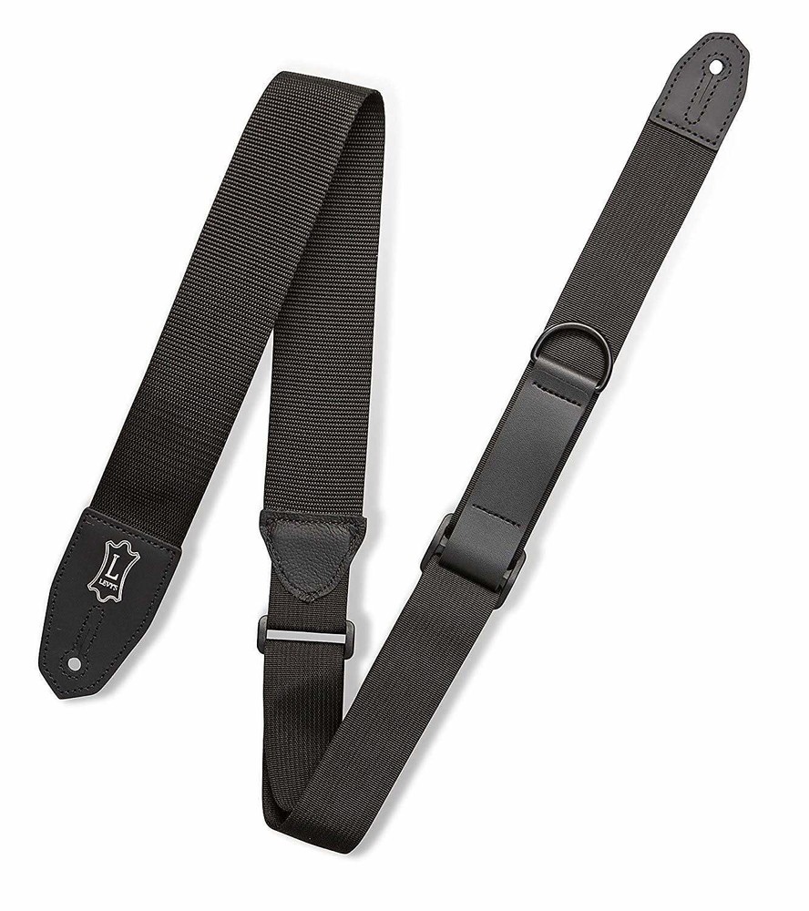 Levy's MRHP Poly Right Height Polyester 2" Guitar Strap, Solid Black