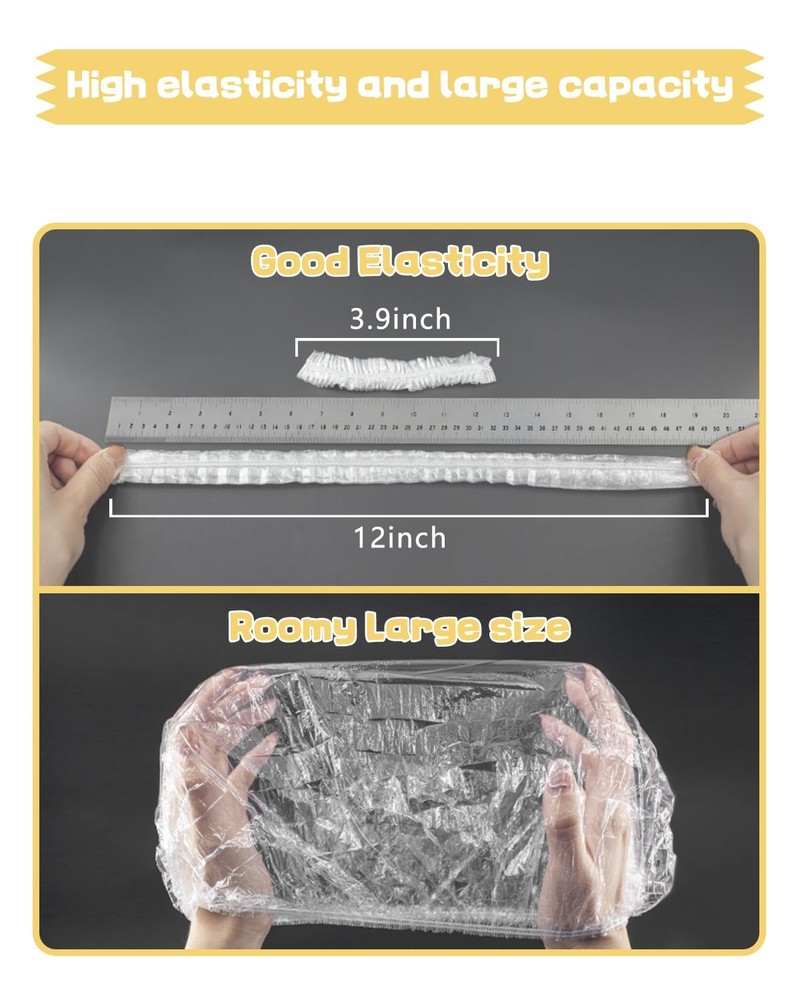 Plastic Bowl Covers for Sourdough Bread Proofing Large Disposable Elastic Foo...