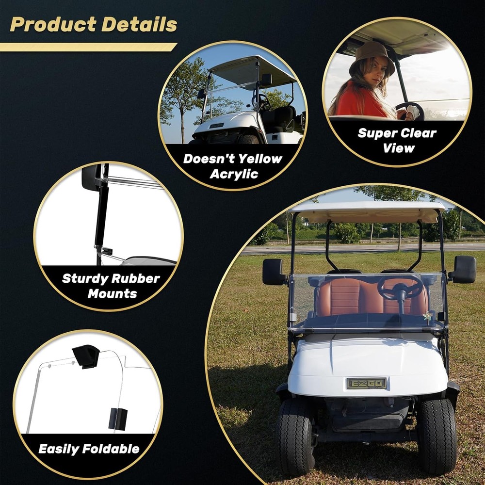 HANGKUNNEE Golf Cart Windshield
