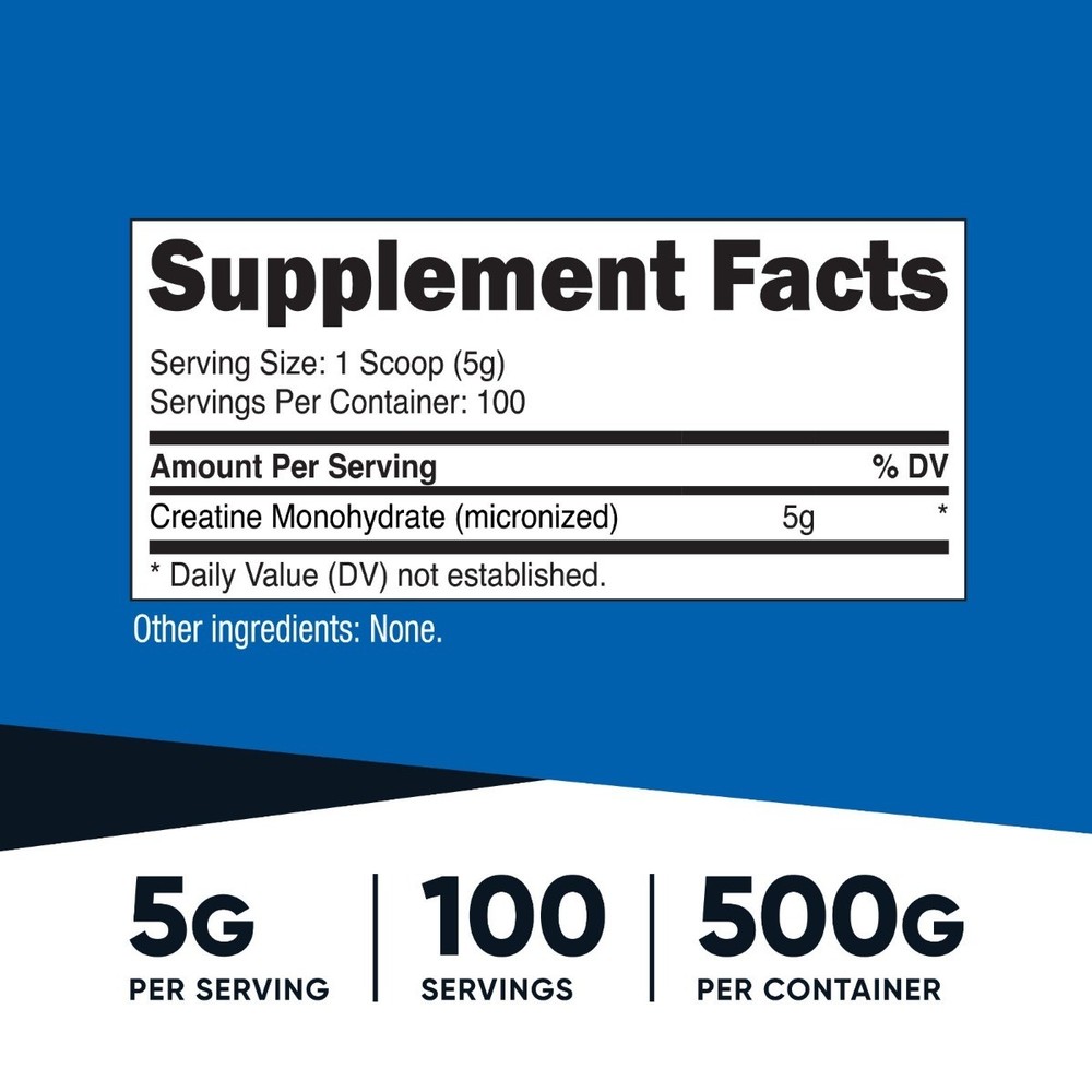 Nutricost Micronized Creatine Monohydrate - Pure Powder for Strength
