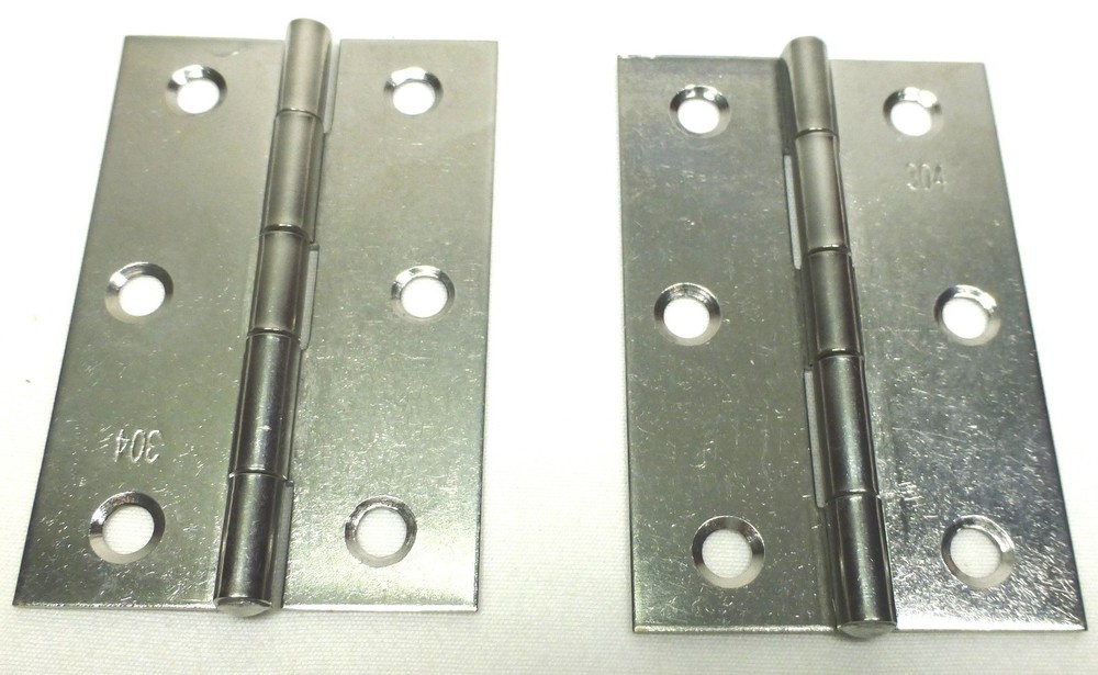 (2) Two Large Swing Hinges or Stay Hinges (Chromed)