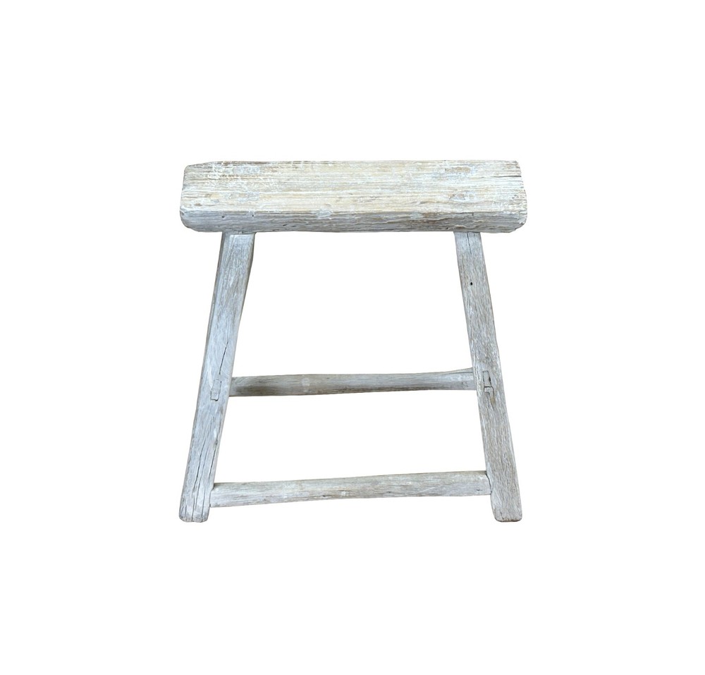 Rustic Raw Rough Wood Grain Rectangle Slim Stool Bench Side Table ws4591