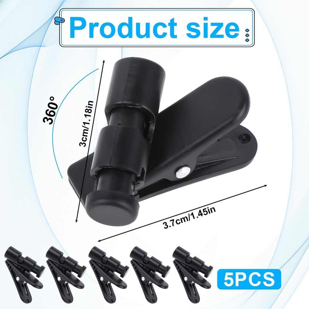 5 Pack Headphone Wire Clips Headset Cord Clip Earbud Cable Clips Black Earpho...