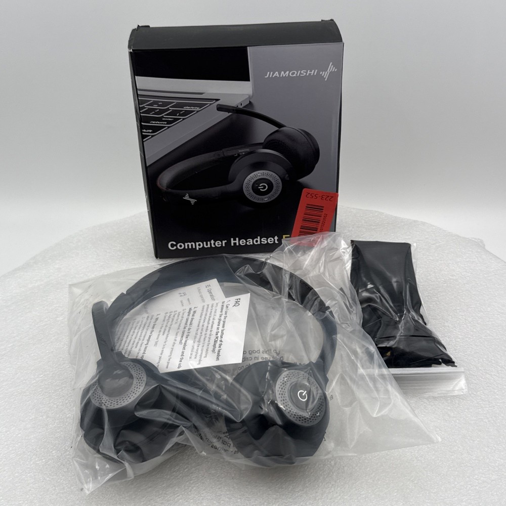 Wireless Headset & Mic Bluetooth V5.2 AI Noise Cancelling Microphone (PC, Phone)