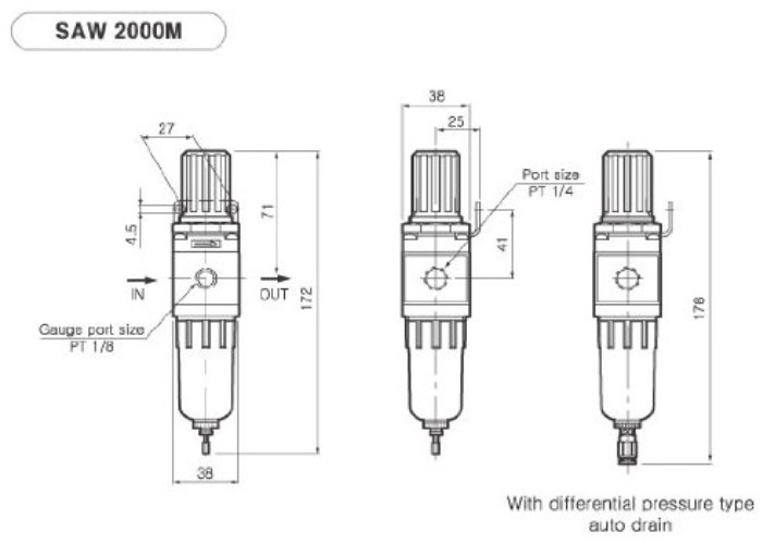 N02BG Air Filter Regulator Combo - 1 , Easy Maintenance Design