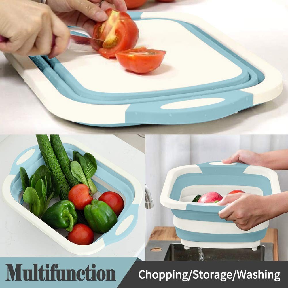 Collapsible Cutting Board, Foldable Chopping Board with Colander, Multifuncti...