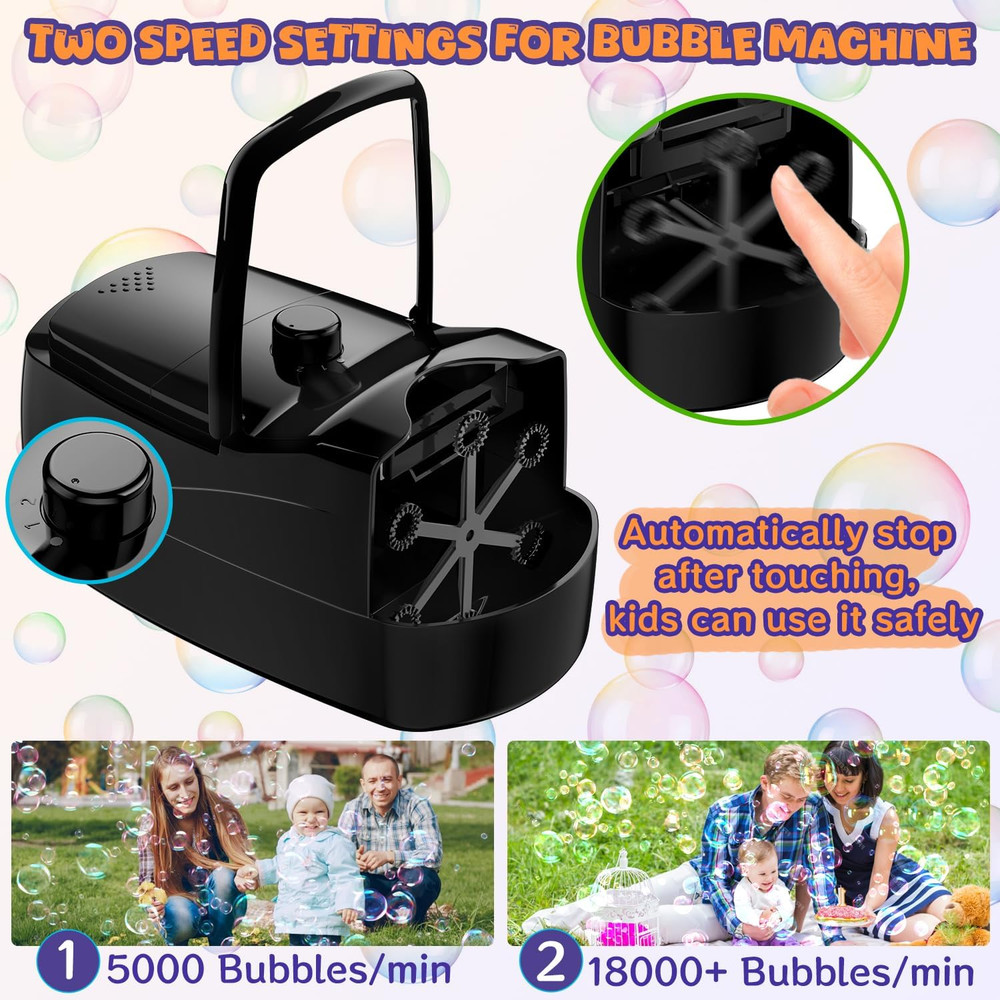 Bubble Machine, Automatic 18000+ per Minute Big Bubbles Blower Maker for Kids To