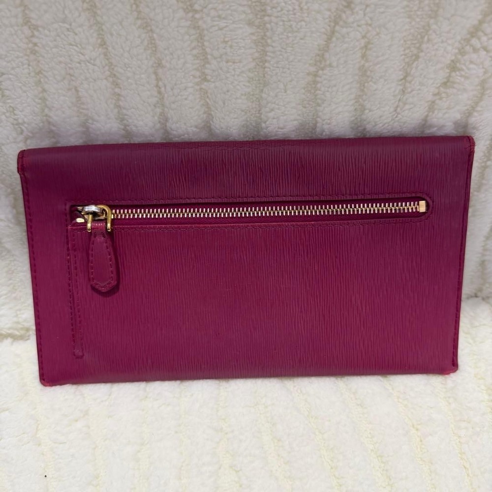 PRADA Pink Solid Folding Wallet for Women excellent gift