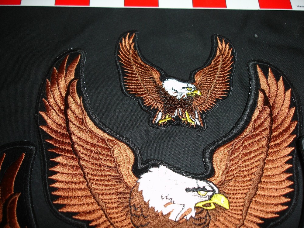 Eagle matching Patch set Large Medium Small 3 patch set Brown